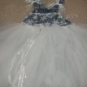Infant Girls Jean Short Overalls Tutu Holiday